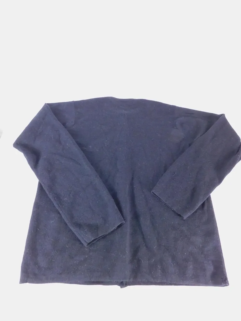 L.L. Bean Cardigan Sweater Womens L Black Merino Wool Button Front Traveler Knit